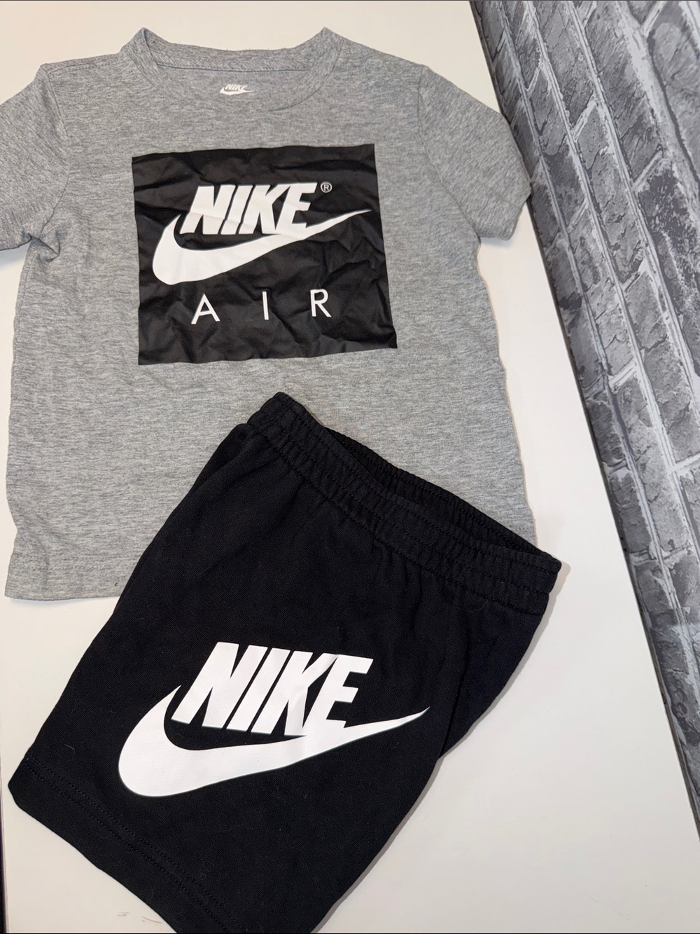 Boy's Nike Grey Tee with Black Nike Shorts set